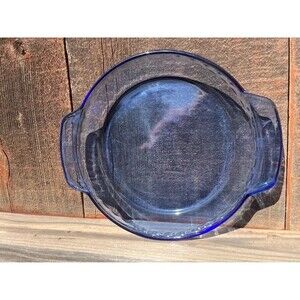 Vintage Anchor Hocking Cobalt Blue Deep Dish Pie Plate 9.5" - Ovenware
